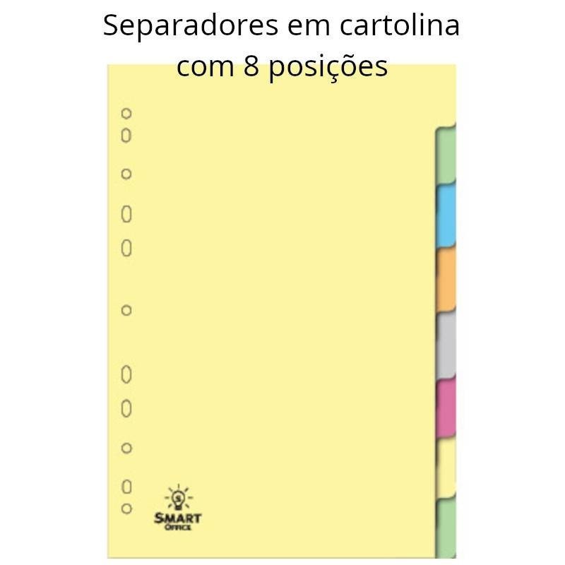 Separadores de cartolina com 8 posições