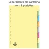 Separadores de cartolina com 8 posições