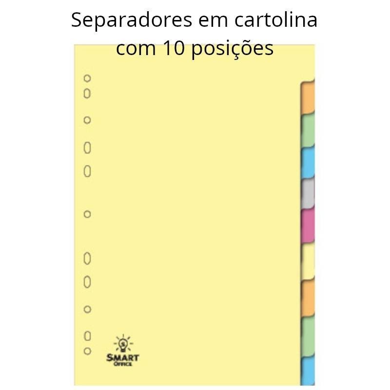 Separadores de cartolina com 10 posições