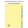Separadores de cartolina com 10 posições