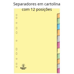 Separadores de cartolina com 12 posições