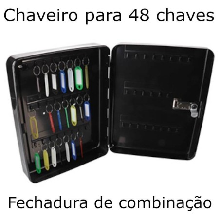 Chaveiros pretos para 46 chaves com fechadura de combinação