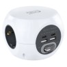 Extensão multiconexões com 3x Tomadas 2x USB-A e 2x USB-C