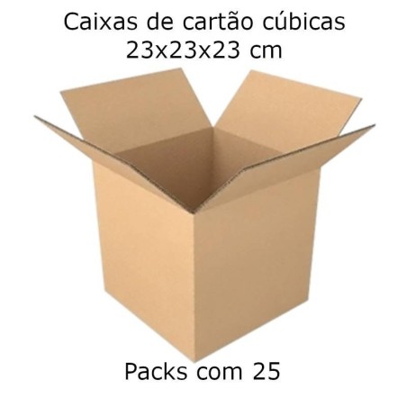 Caixas cúbicas em cartão simples 230x230x230mm