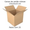 Caixas cúbicas em cartão simples 230x230x230mm