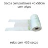 Rolos com 400 sacos de plástico compostável com alças 50x40 cm