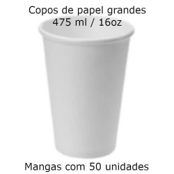 Copos de papel brancos 475 ml 16oz (mangas com 50 unidades)