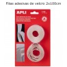 Fitas de velcro adesivo 20mmx1m branco Apli