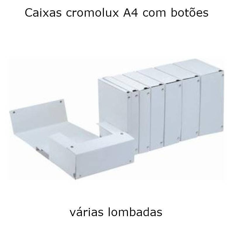 Caixas Cromolux A4 com botões