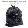 Sacos de Lixo Pretos com Fecho - 50L (Rolo de 10 Unidades)