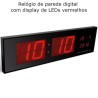 Relógios de parede digitais com display de LEDs vermelhos