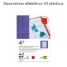 Separadores alfabéticos A5 plásticos ao alto