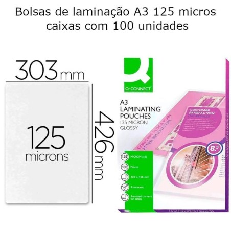 Bolsas de plastificar A3 (303x426 mm) 125 microns