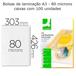 Bolsas de plastificar A3 (303x426 mm) 80 microns