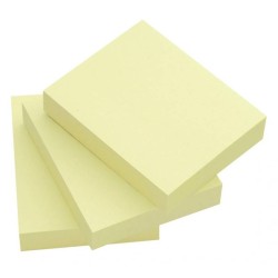 Blocos de notas adesivas amarelas 50x75mm