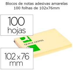 Blocos de notas adesivas amarelas 102x76mm