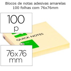Blocos de notas adesivas amarelas 76x76mm