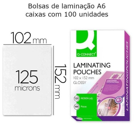 Bolsas de plastificar A6 102X152 mm 125 microns