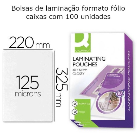 Bolsas de plastificar 325X220 mm (fólio) 125 microns