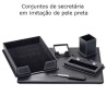 Conjuntos de secretária em imitação de pele preta