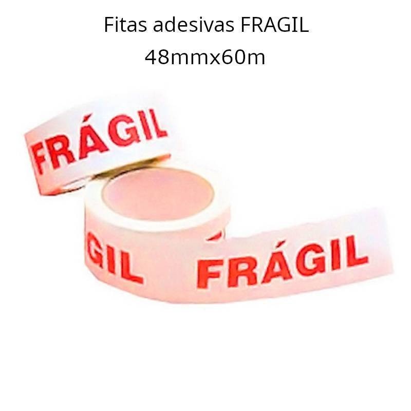 Fitas adesivas FRÁGIL para embalagem 48mmx60m