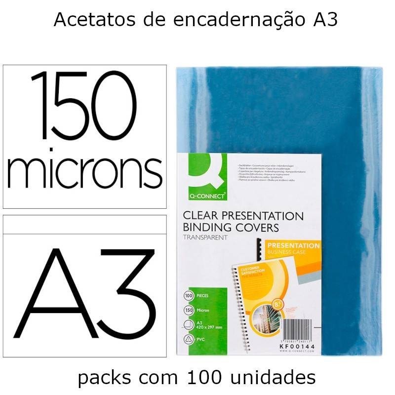Acetatos de encadernação A3 - 150 microns