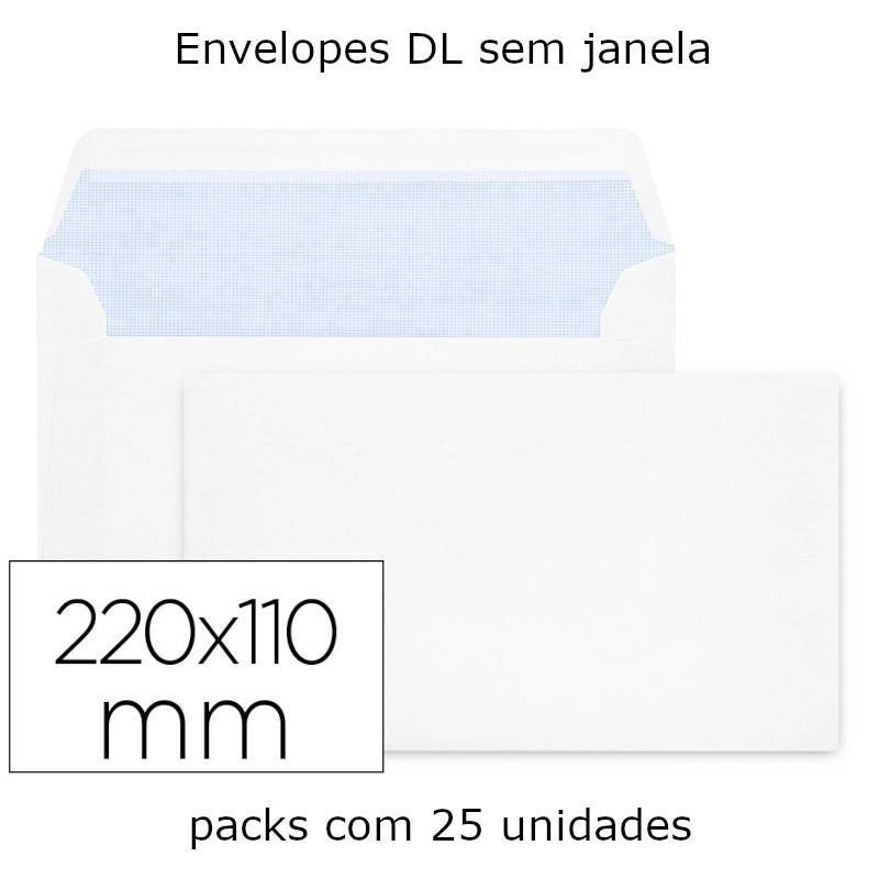 Envelopes 110X220mm brancos sem janela