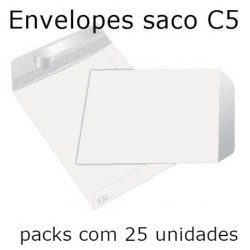 Envelopes saco C5 (162x229 mm) brancos (pack com 25)