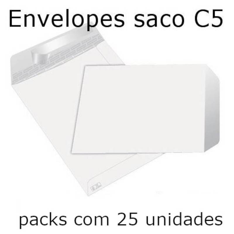 Envelopes saco C5 (162x229 mm) brancos (pack com 25)