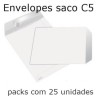 Envelopes saco C5 (162x229 mm) brancos (pack com 25)