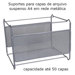 Suportes para capas de arquivo suspenso em rede metálica
