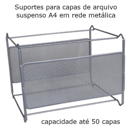 Suportes para capas de arquivo suspenso em rede metálica