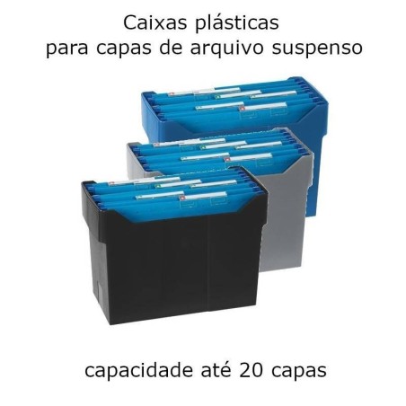 Caixas plásticas para capas de arquivo suspenso