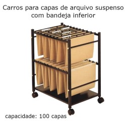 Carros para capas de arquivo suspenso com bandeja inferior