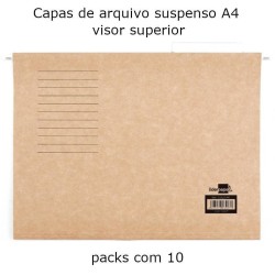Capas de arquivo suspenso A4 com visor superior (pack 10 un)