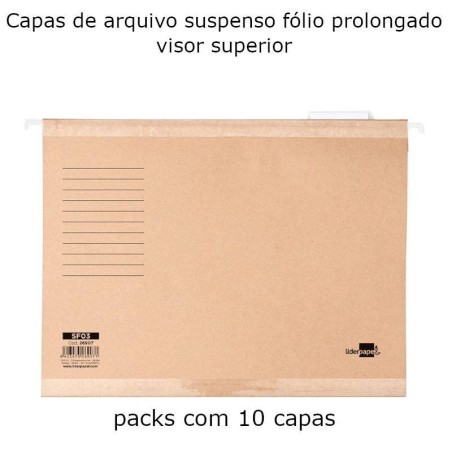 Capas de suspensão com visor superior, fólio prolongado