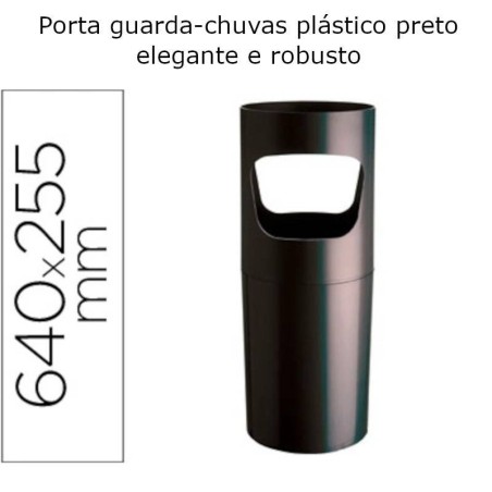 Porta guarda-chuvas preto em plástico