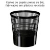 Cestos de papeis em grade plástica preta 16L