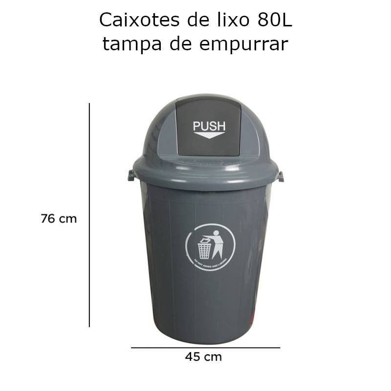 Baldes de lixo em plástico com tampa redonda