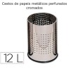 Cestos de papeis metálicos perfurados cromados