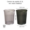 Cestos de papeis em rede metálica 8,3L