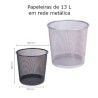 Cestos de papeis em rede metálica 13L