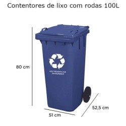 Contentores de lixo em plástico (com rodas)