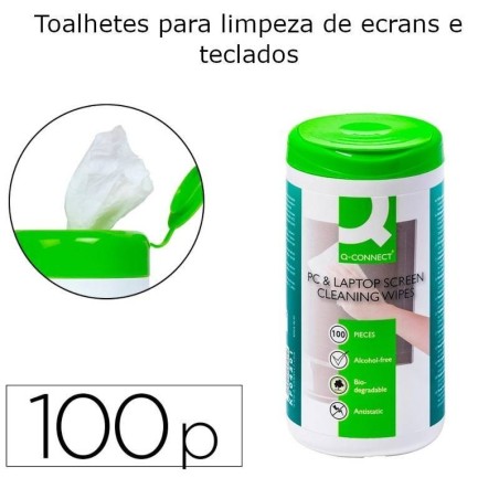 Toalhetes para limpeza de ecrans e teclados