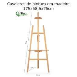 Cavaletes de pintura Liderpapel madeira FSC 175 x 58,5 x 75 cm