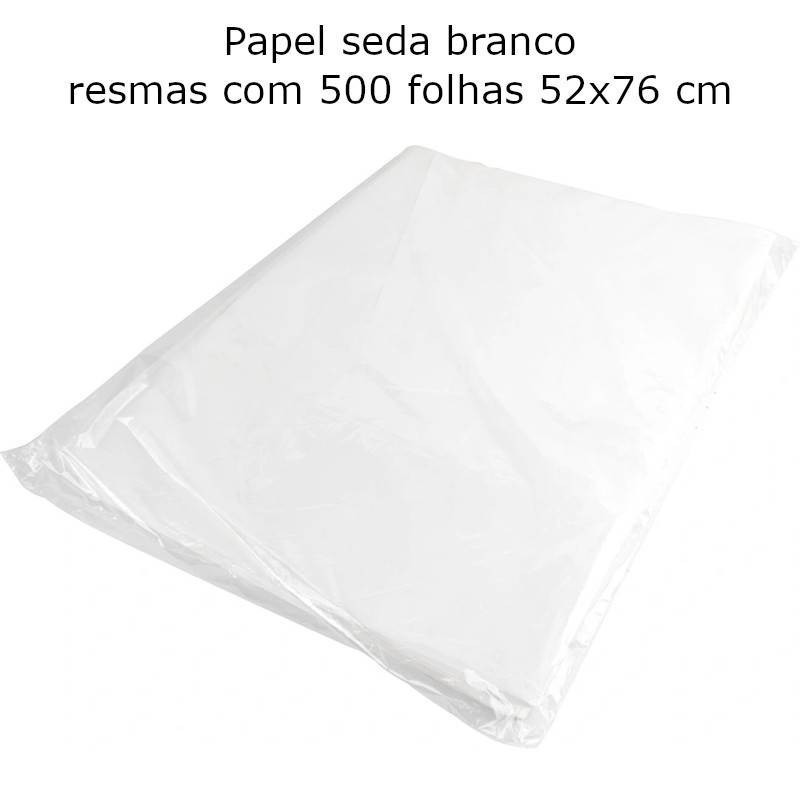 Papel seda branco pack económico de 500 folhas