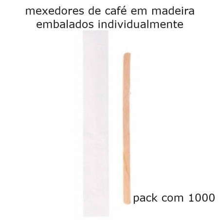 Mexedores para café em madeira com 90mm