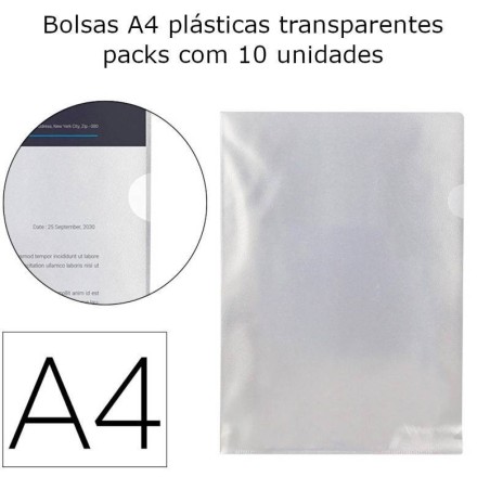 Bolsas plásticas A4 transparentes
