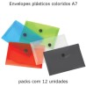 Envelopes plásticos coloridos A7