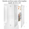 Painel informativo amovível em acrílico transparente